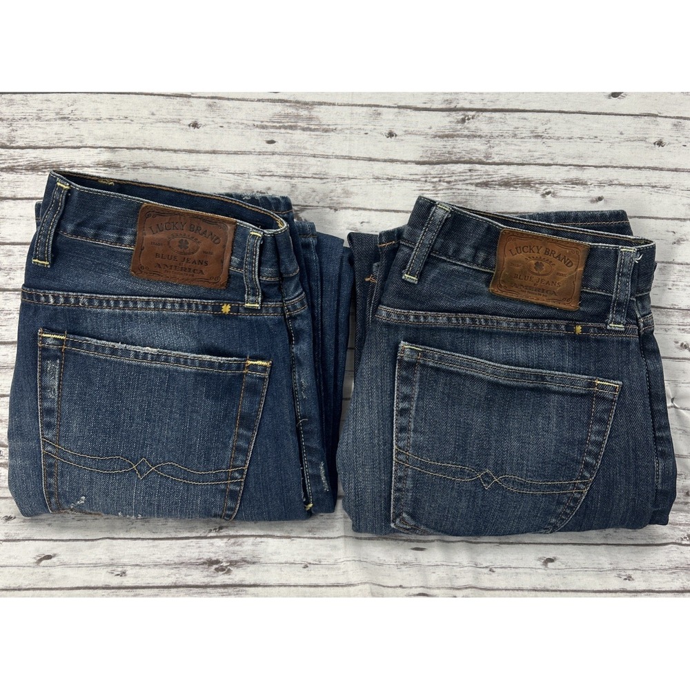 Lot 2 Lucky Brand Jeans Men's 32 x 30 Blue 329 Classic Straight Dark Wash Denim